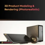 3D Product Rendering Services wireframe to final render in neon noir style by daWorld