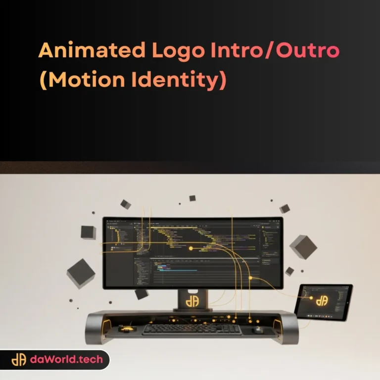 Custom Logo Animation workflow showing keyframes and graph editor by daWorld