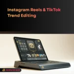 Instagram Reels & TikTok Trend Editing interface in neon noir style by daWorld