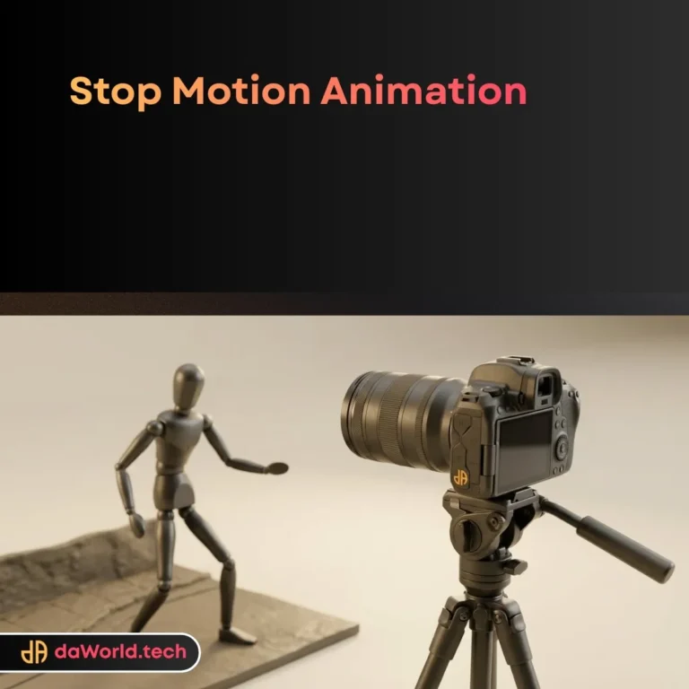 Stop Motion Animation Services setup with camera rig and lighting by daWorld