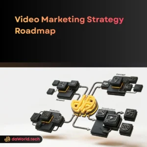 Video Marketing Strategy Services blueprint in neon noir style by daWorld