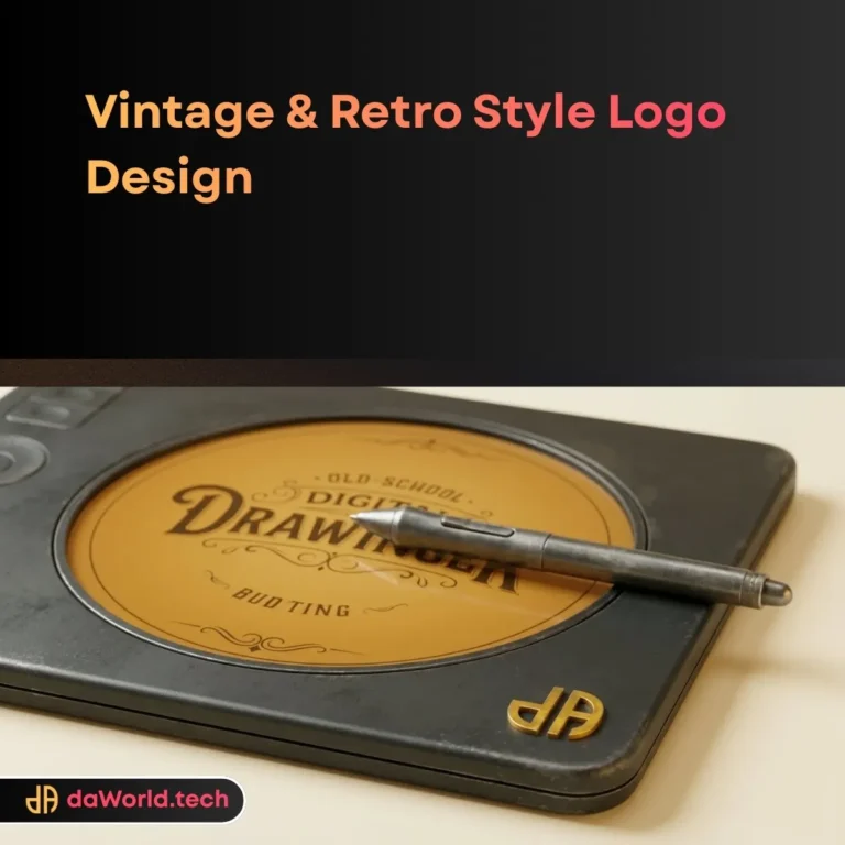 Vintage Logo Design featuring distressed texture and hand-lettering typography by daWorld