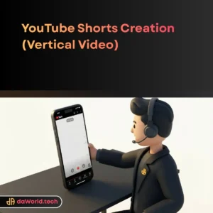 YouTube Shorts Creation interface in neon noir style by daWorld