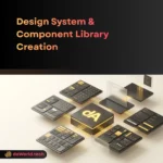 Design System Creation Services interface grid in neon noir style by daWorld