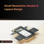 Custom Email Newsletter Design interface in neon noir style by daWorld