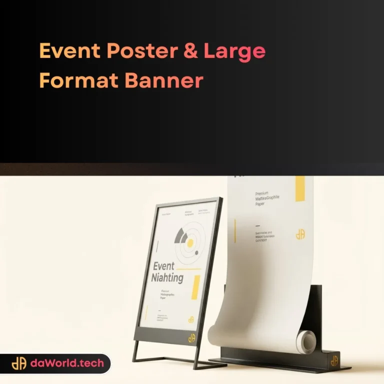 Event Poster Design interface in neon noir style by daWorld