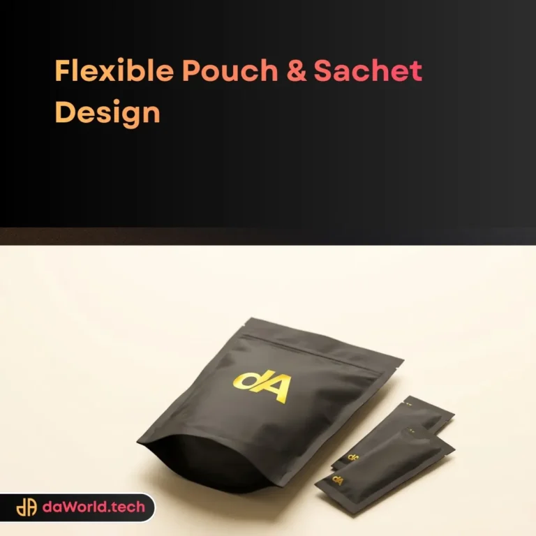 Flexible Pouch Design blueprint in neon noir style by daWorld