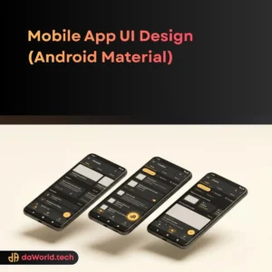 Android Mobile App UI Design interface in neon noir style by daWorld