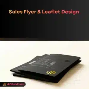 Sales Flyer Design interface in neon noir style by daWorld