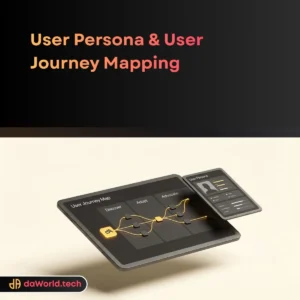 User Journey Mapping flowchart in neon noir style by daWorld