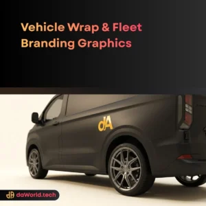 Commercial Vehicle Wrap Design isometric view on delivery van by daWorld