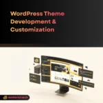 Custom WordPress Theme Development interface in neon noir style by daWorld